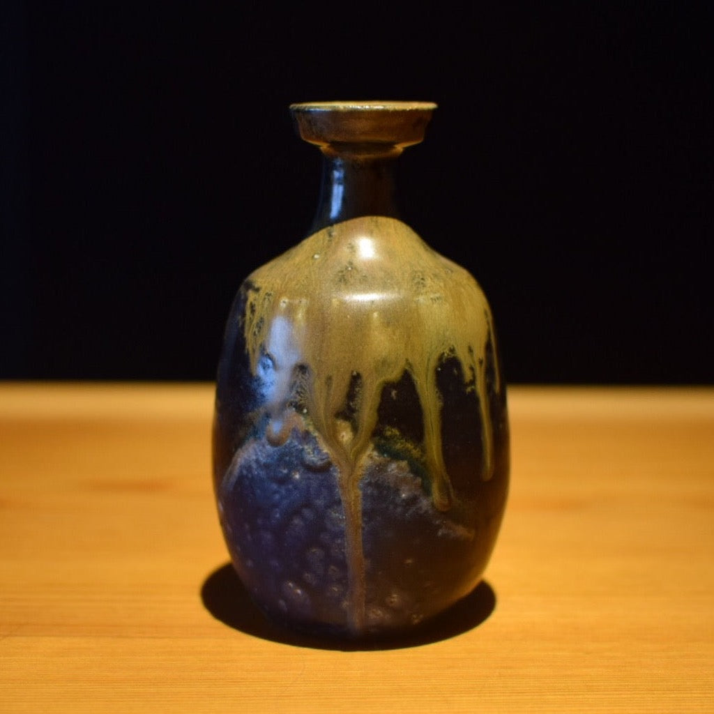 たかぽん★馬場隆志★備前窯変青徳利★共箱・布・栞 窯変蒼徳利 – GALLERY 深化 online store