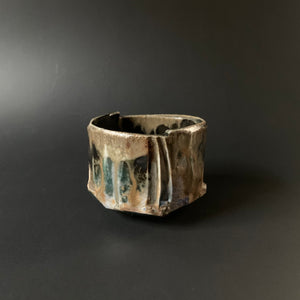 Kiln transformation blue tea bowl